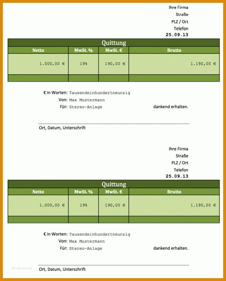 Selten Quittung Vorlage Excel 800x994