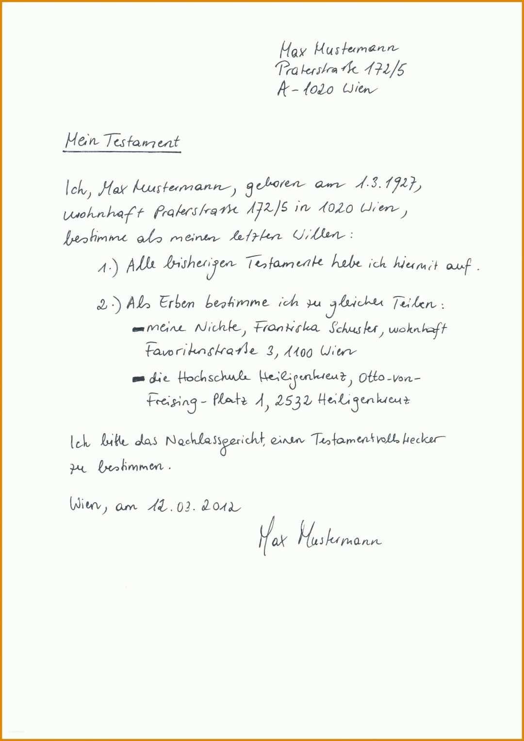 Großartig Testament Vorlage Alleinerbe Pdf 2480x3507