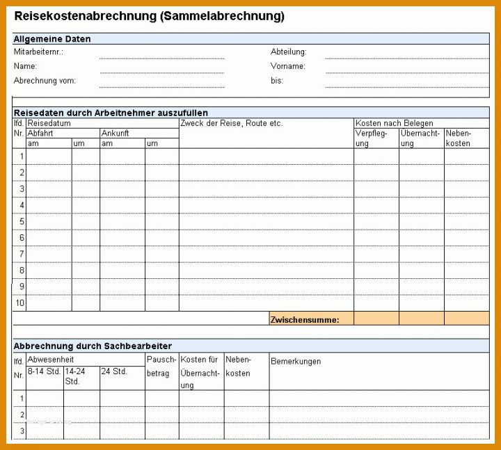 Hervorragen Vorlage Reisekostenabrechnung 799x718