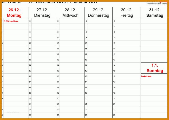 Hervorragen Wochenkalender Vorlage 990x701