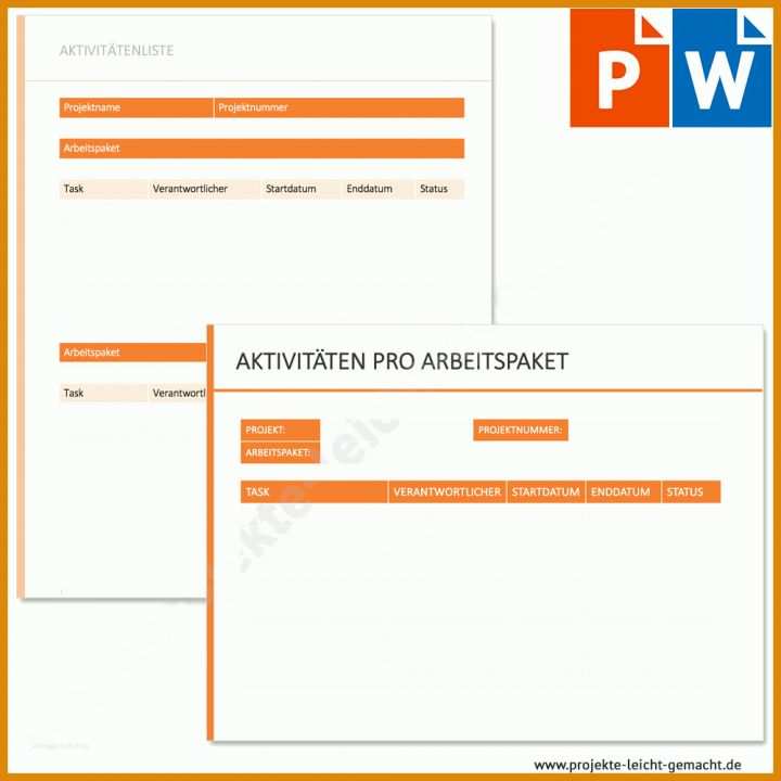 Arbeitspakete Vorlage Vorlage Aktivitaeten Pro Arbeitspaket