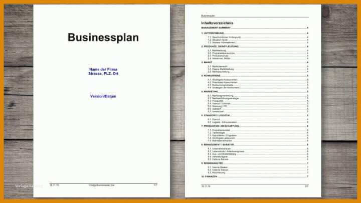 Spektakulär Businessplan Vorlage Word 960x540