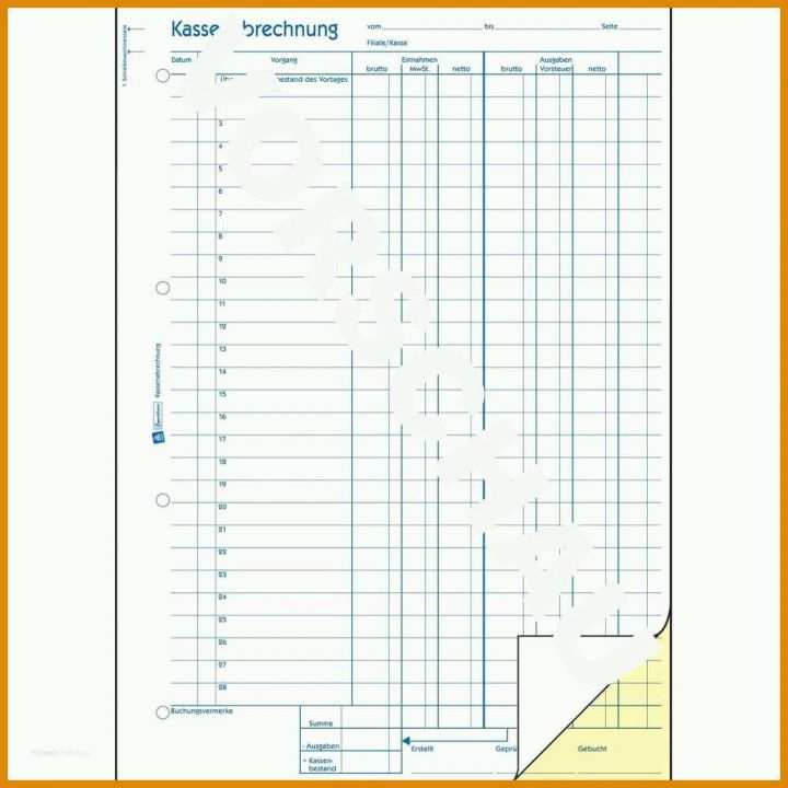 Erschwinglich Kassenbuch Vorlage Zweckform 1000x1000