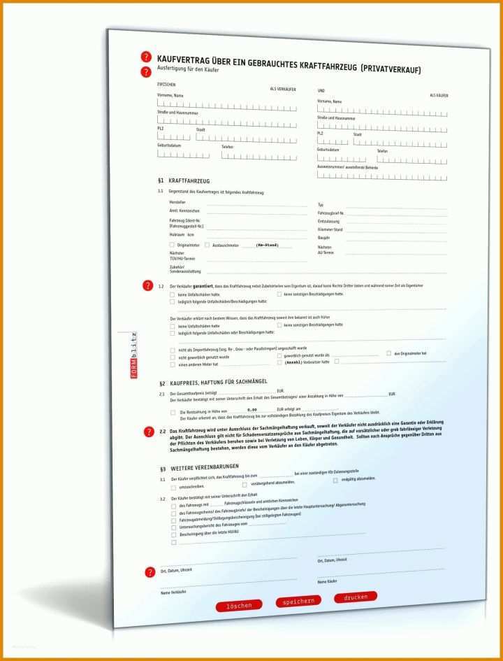 Auffällig Kaufvertrag Auto Privat Vorlage 1600x2100