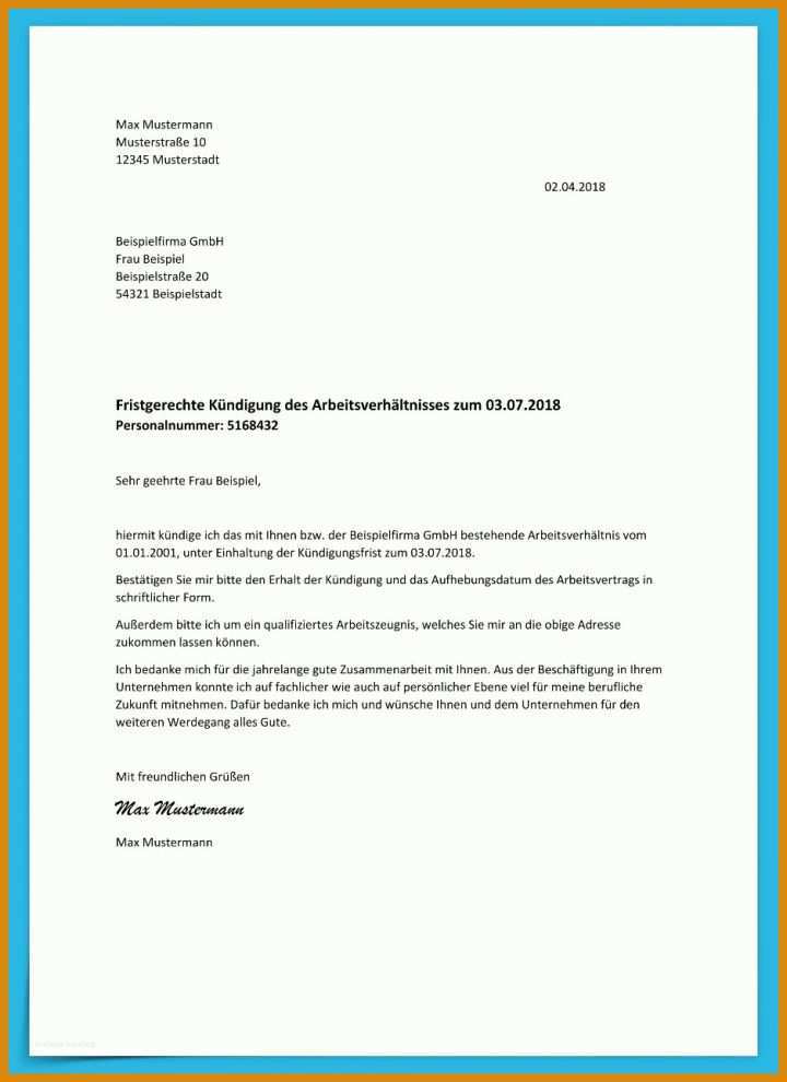 Schockierend Kündigungsbestätigung Arbeitgeber Vorlage Kostenlos 938x1290