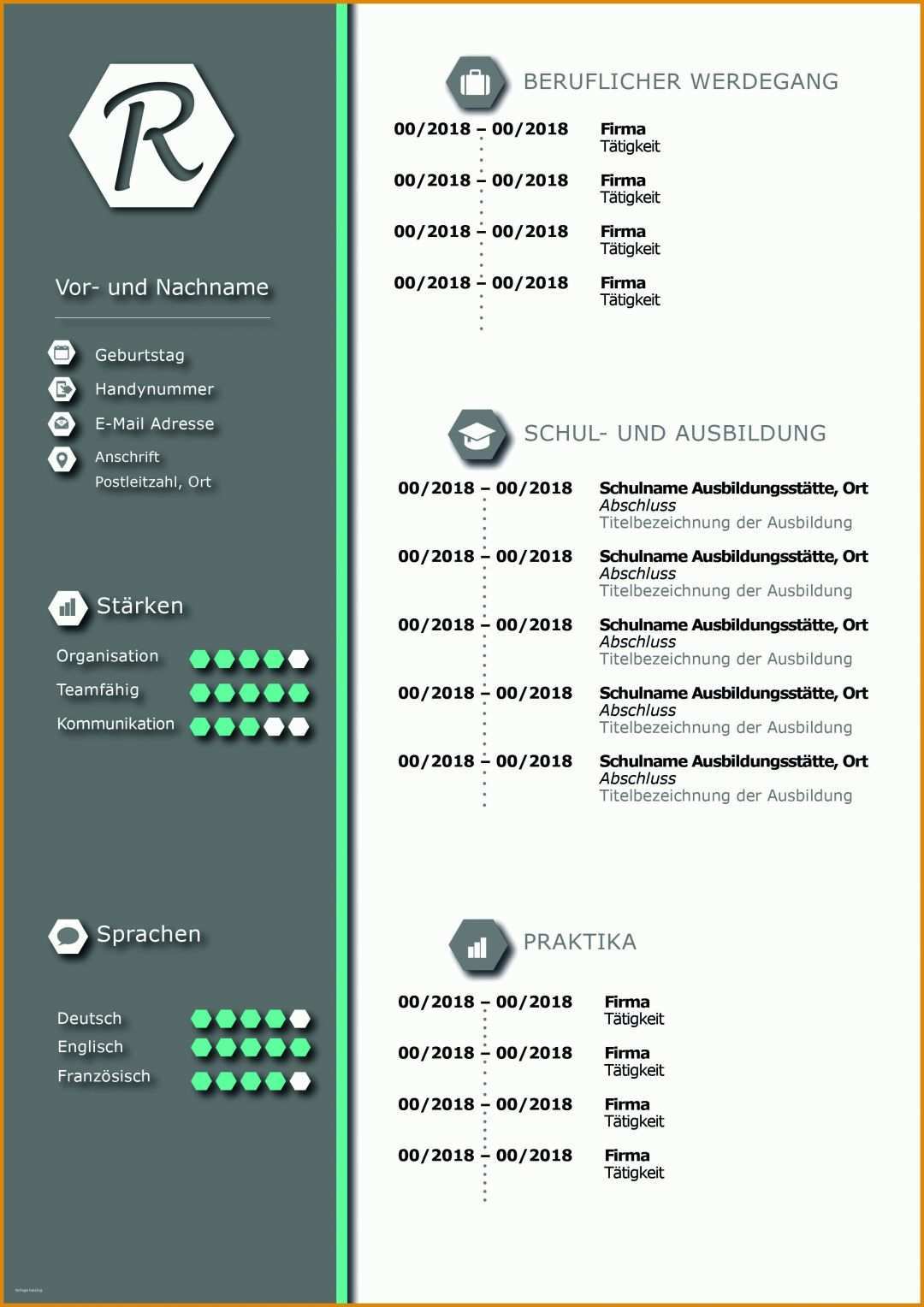 Angepasst Lebenslauf Vorlage Illustrator 2480x3508