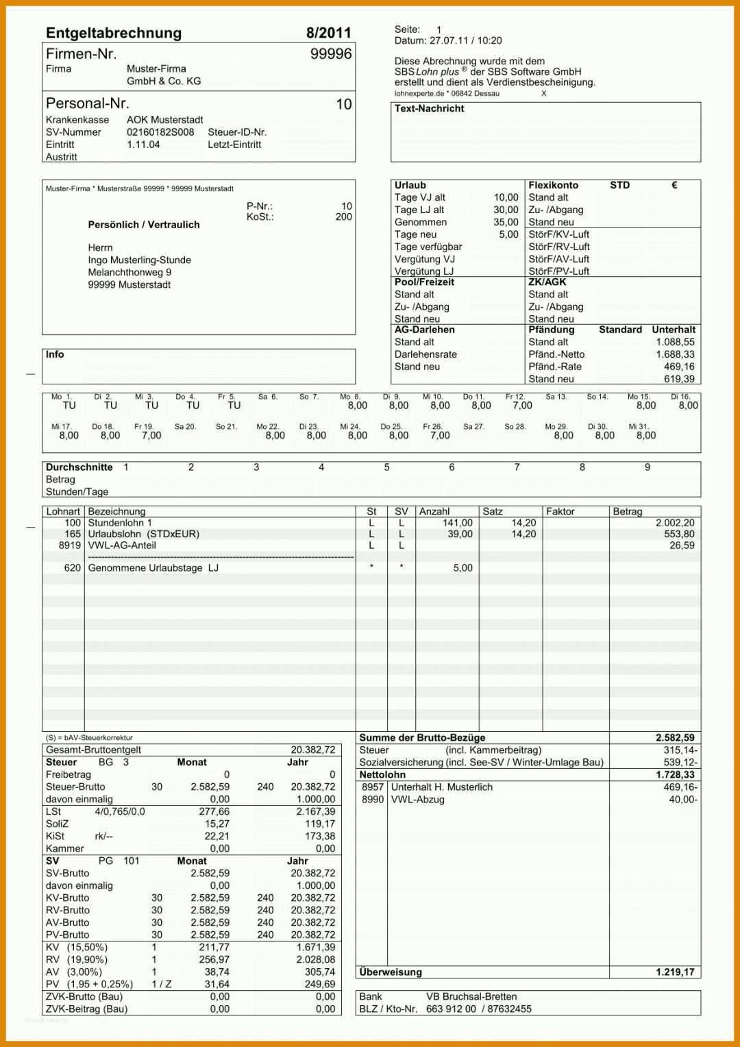 Spezialisiert Lohnzettel Vorlage Pdf 1240x1754