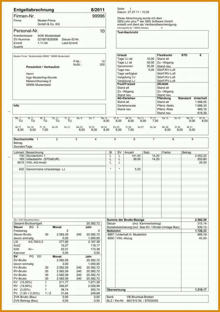 Hervorragen Lohnzettel Vorlage Pdf 1240x1754