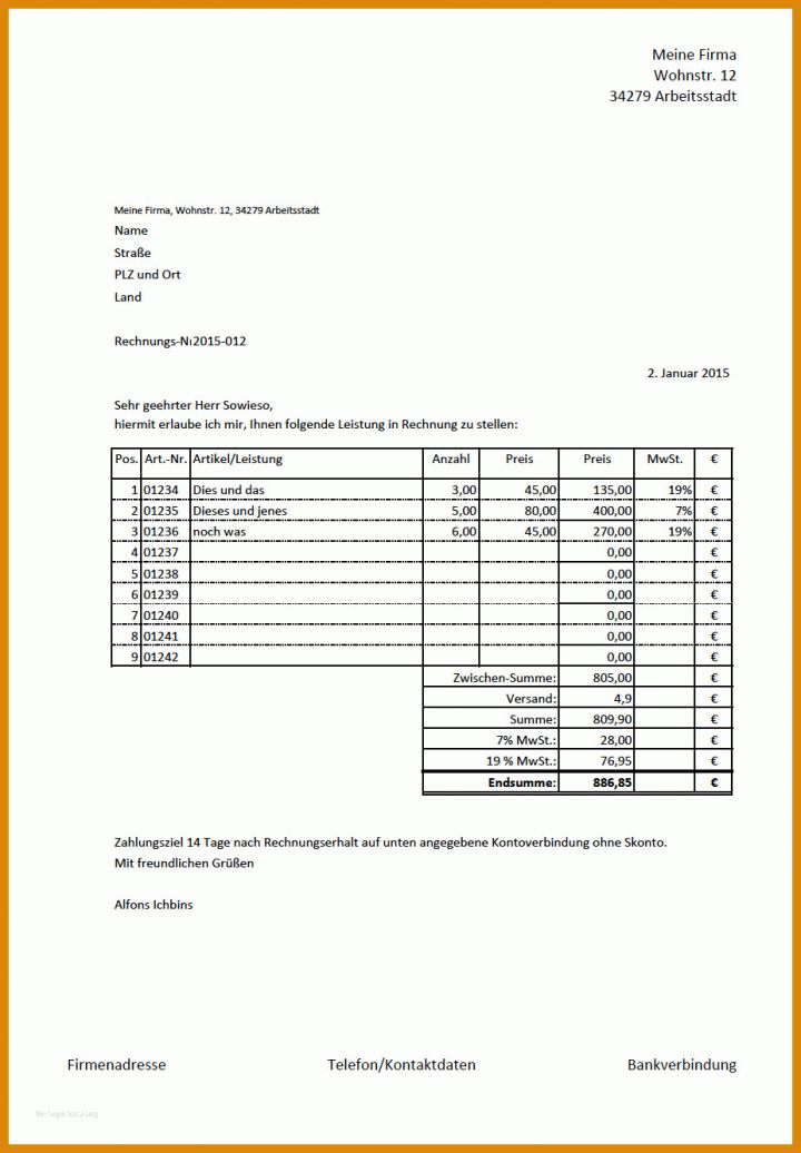 Atemberaubend Rechnung Excel Vorlage 926x1332