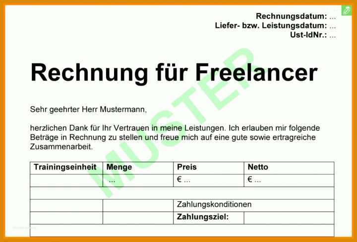 Rechnung Freelancer Vorlage Vorlagen Fur Catering Rechnungen
