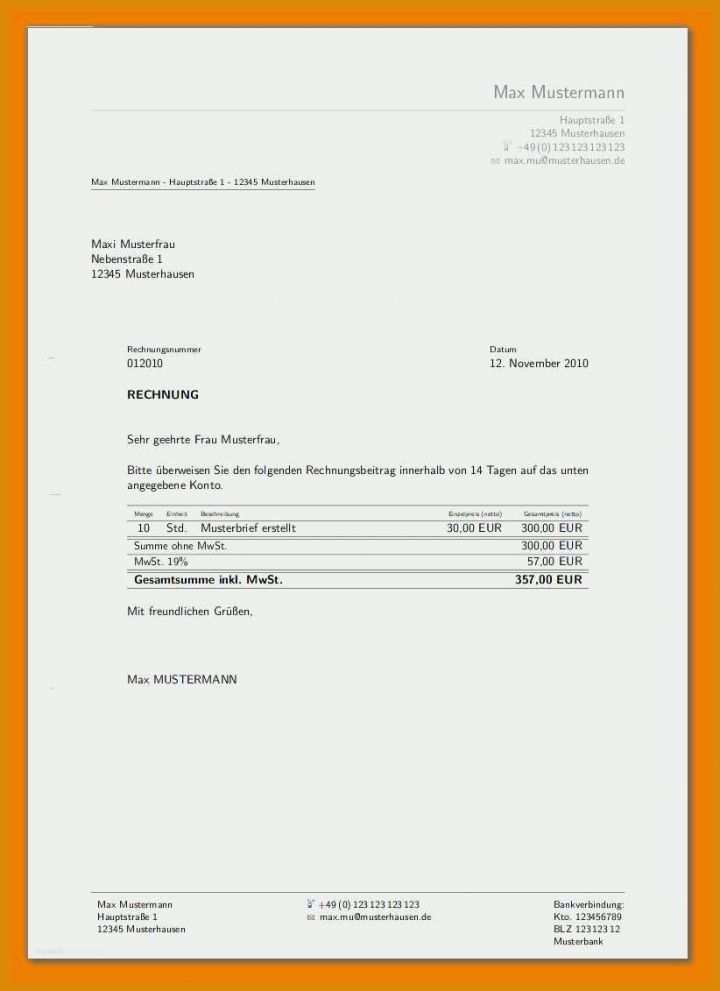 Phänomenal Rechnung Ohne Mwst Vorlage 822x1131
