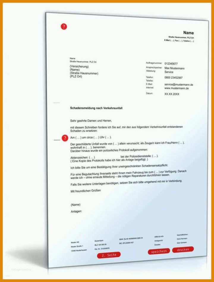 Einzigartig Schadensbericht Auto Vorlage 780x1024