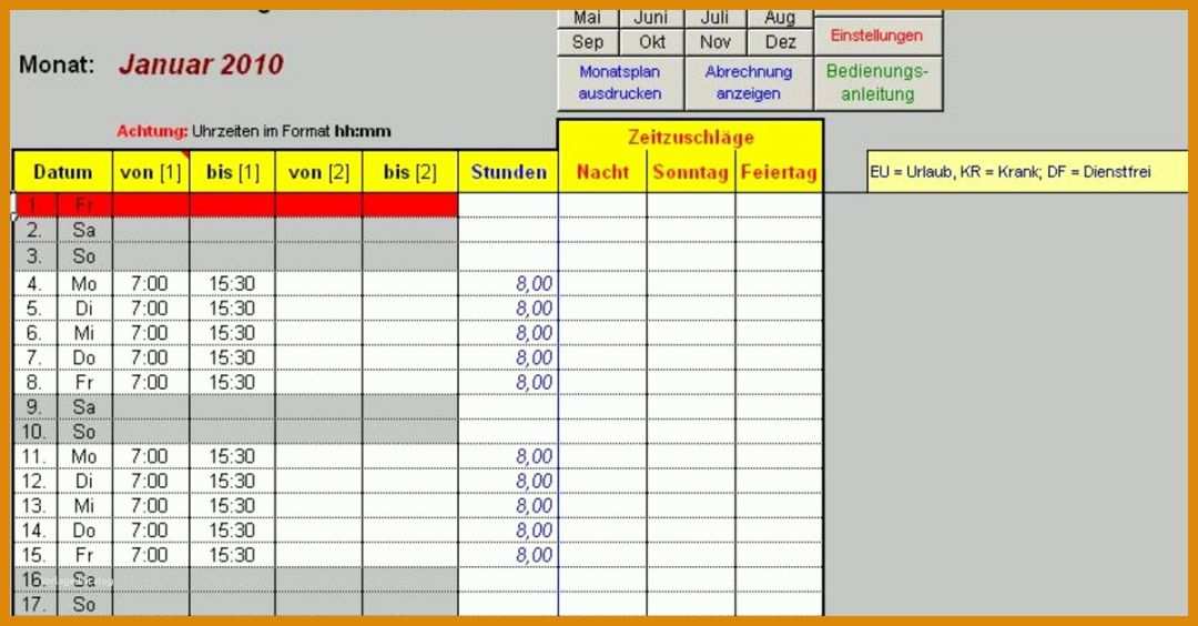 Angepasst Stundenrechner Excel Vorlage 1200x627