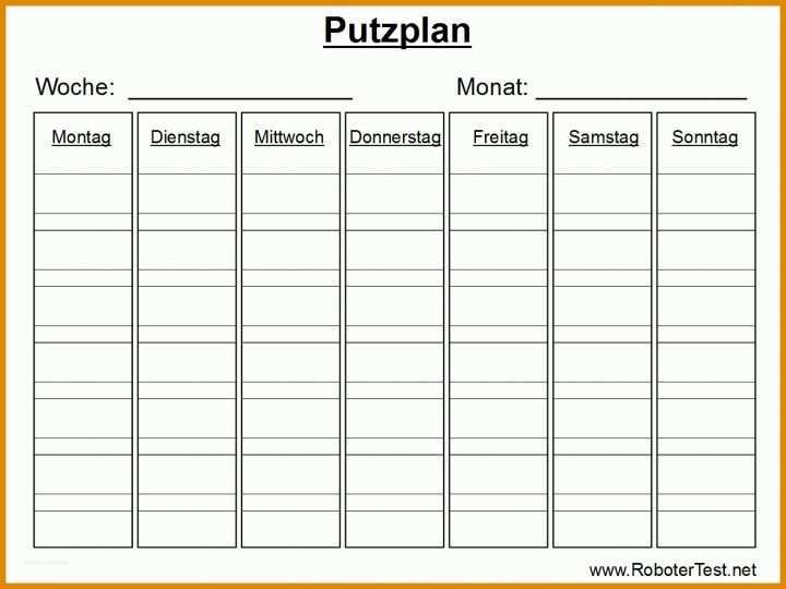 Treppenhausreinigungsplan Vorlage Putzplan Vorlage Zum Ausdrucken