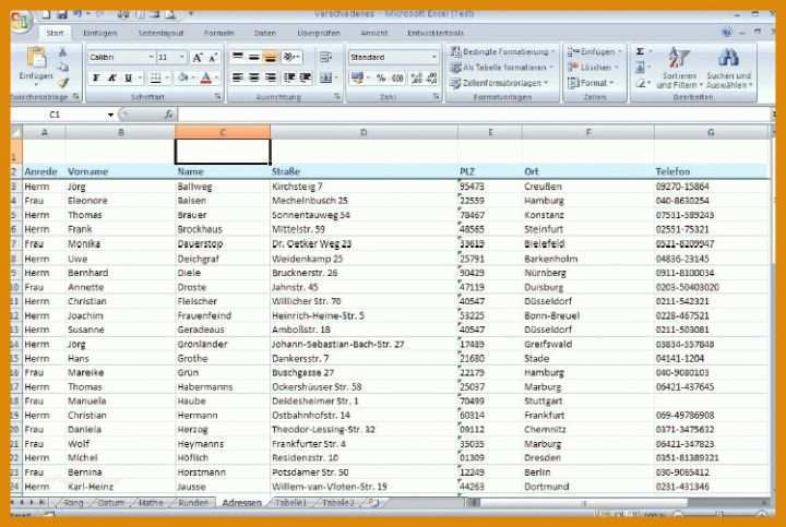 Adressliste Vorlage Excel Anwendungen Automatisieren Mit Makros