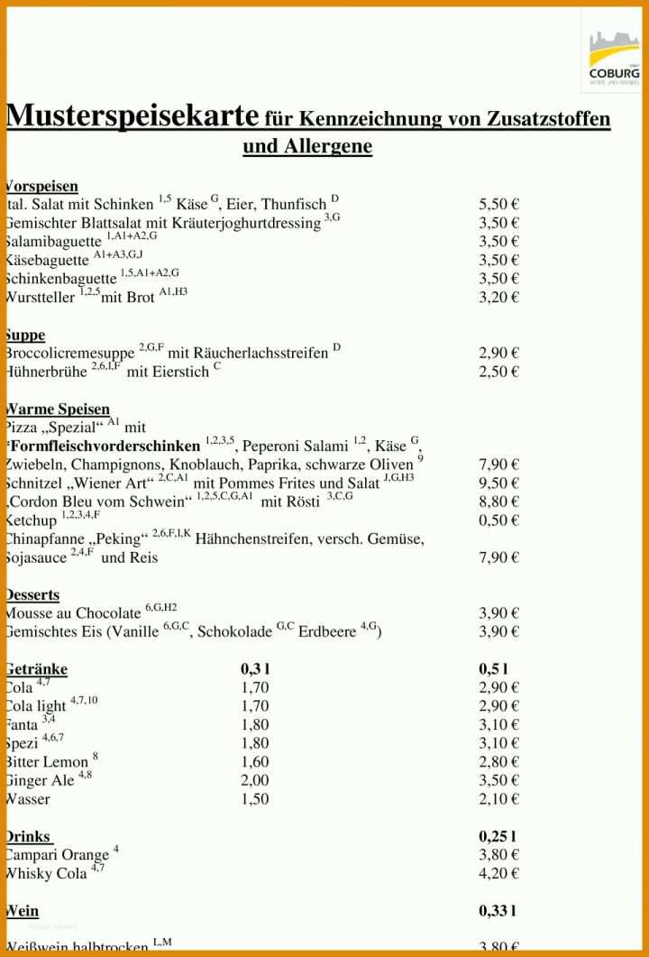 Unvergleichlich Allergenliste Vorlage 960x1415