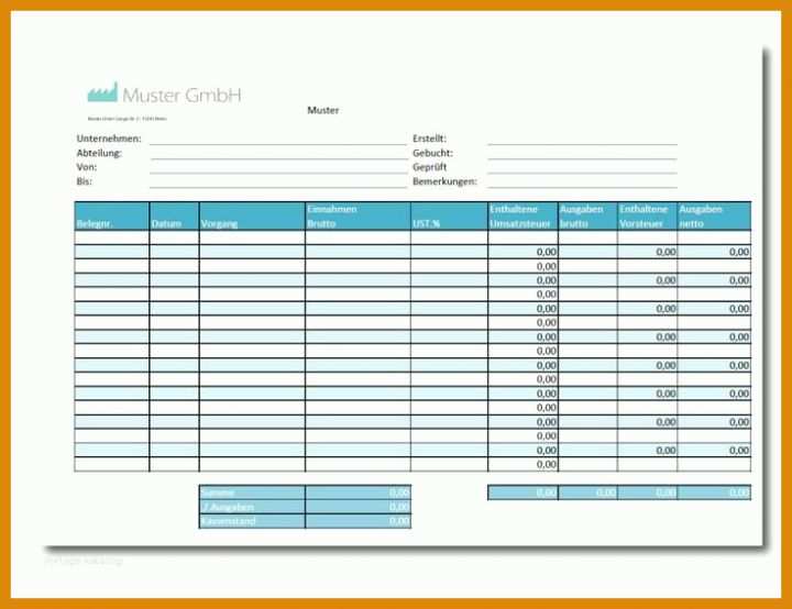 Kassenbuch Führen Vorlage Vorlage Kassenbuch