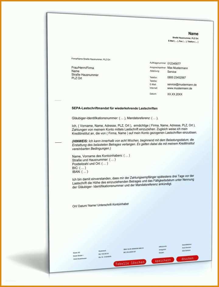 Limitierte Auflage Kündigung Einzugsermächtigung Vorlage 1600x2100