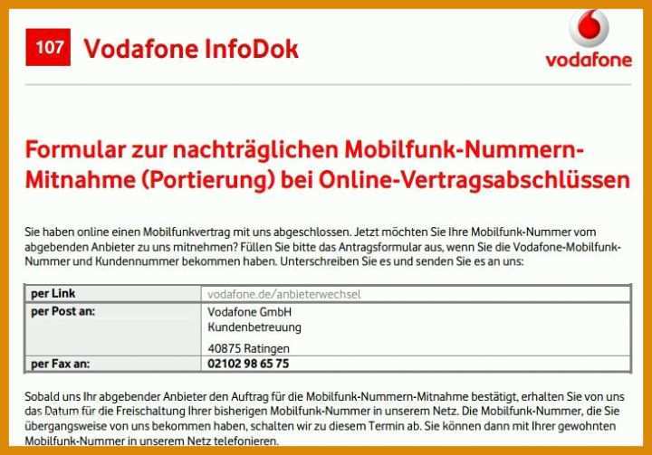 Schockieren Kündigung Klarmobil Rufnummernmitnahme Vorlage 731x511