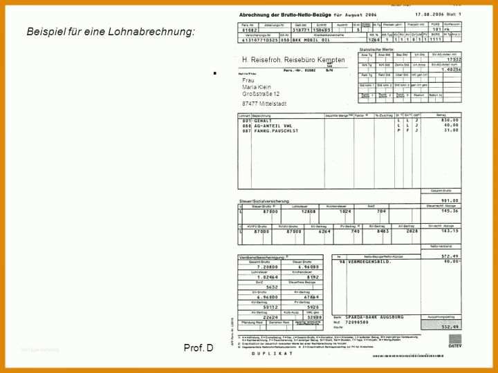 Unvergesslich Lohn Und Gehaltsabrechnung Vorlage 960x720