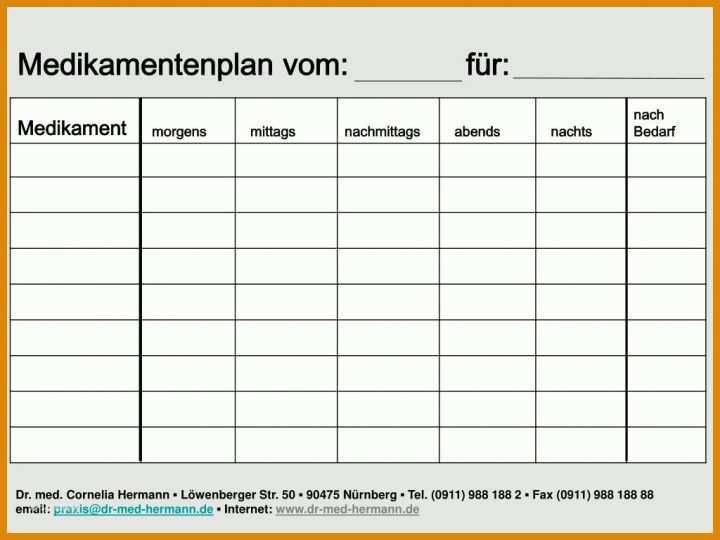 Beste Medikamentenplan Vorlage Kostenlos 1024x768