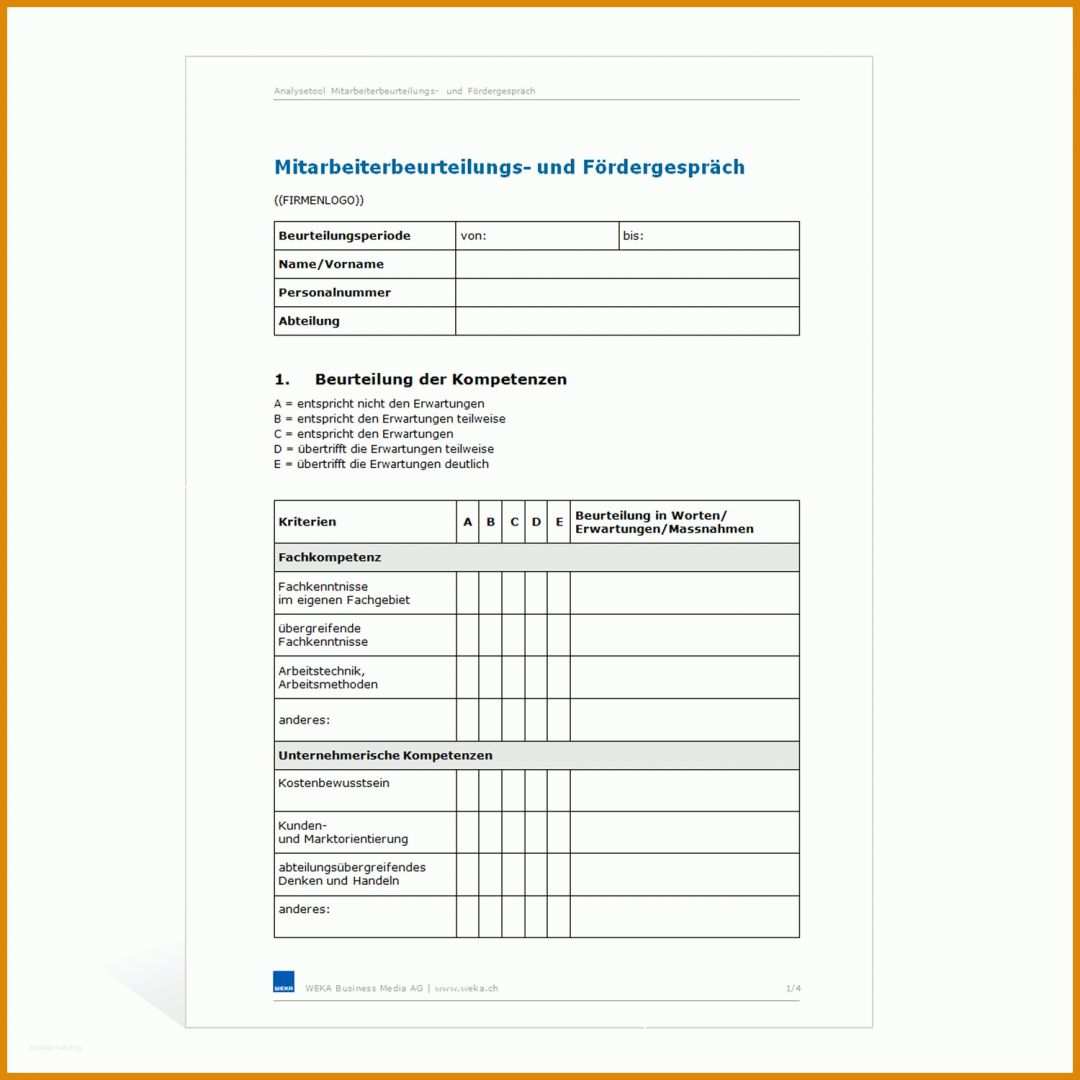 Empfohlen Mitarbeitergespräch Vorlage Word 1500x1500