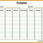 Neue Version Putzplan Vorlage Excel 1353x1022