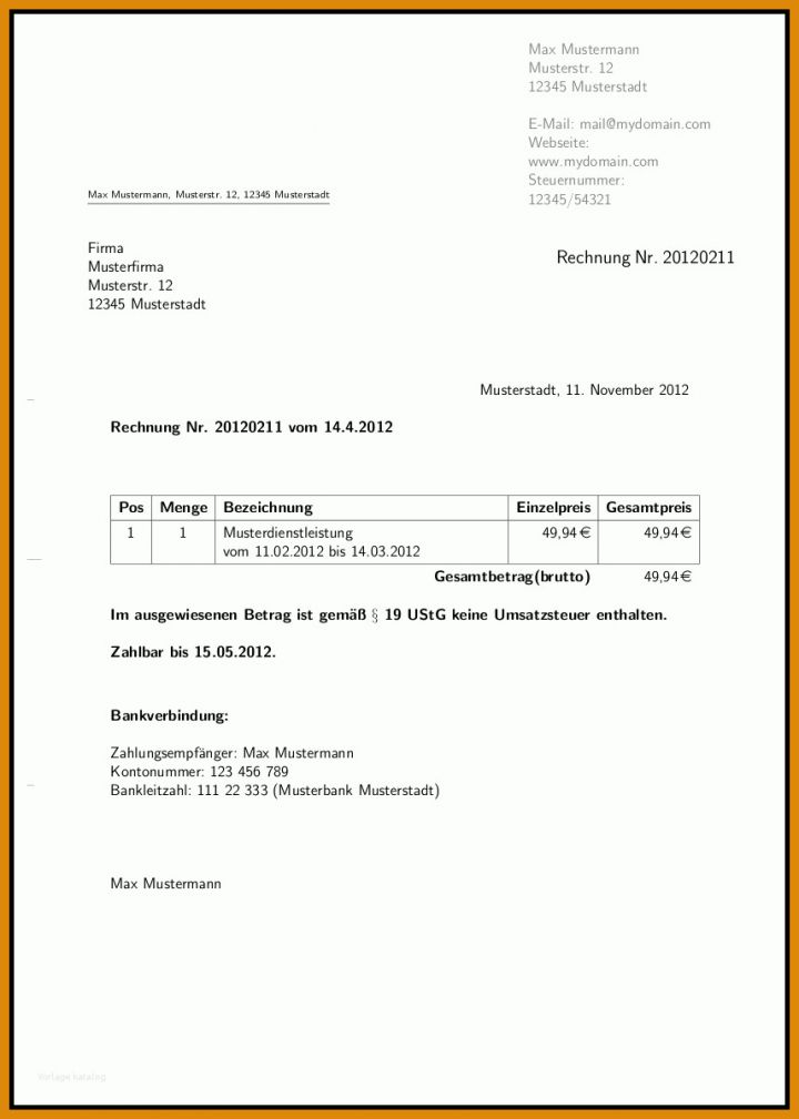 Schockierend Rechnung Für Privatverkauf Vorlage 856x1199