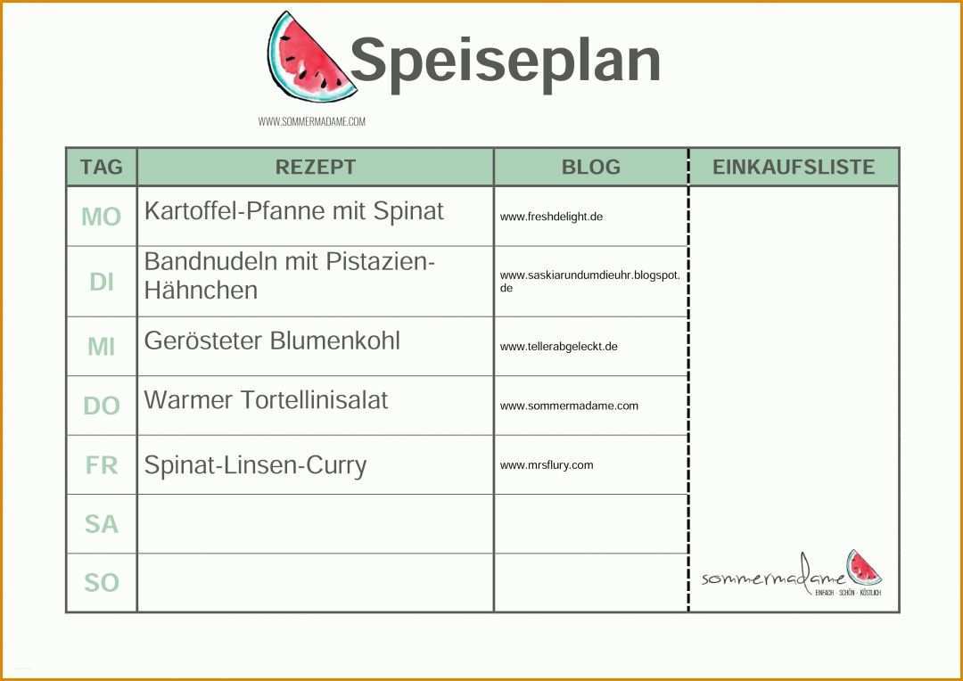 Staffelung Speiseplan Vorlage 3508x2481