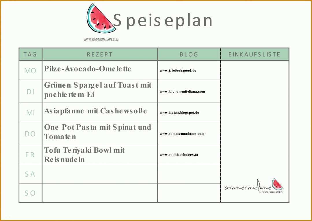 Staffelung Speiseplan Vorlage 3508x2481