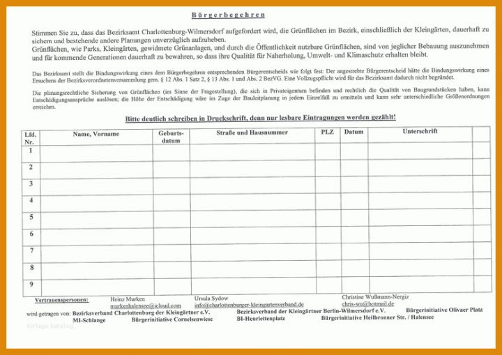 Einzigartig Unterschriftenliste Vorlage 778x550