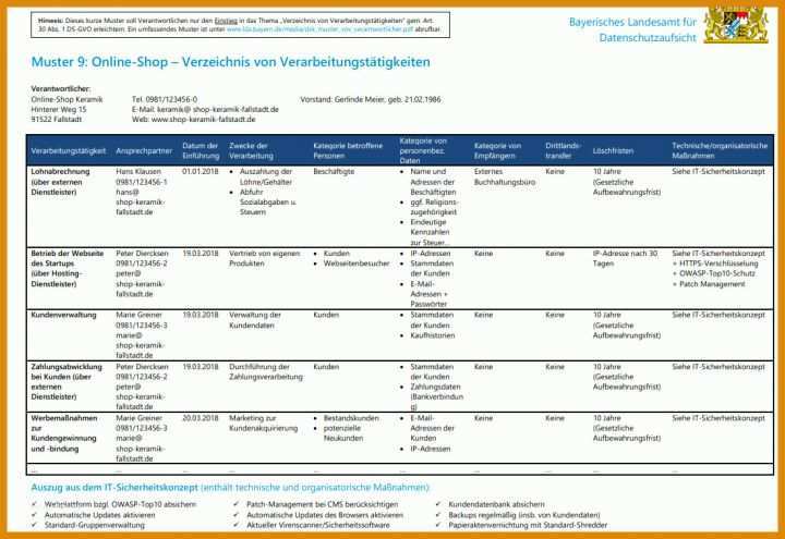 Bestbewertet Verzeichnis Von Verarbeitungstätigkeiten Vorlage 1100x756