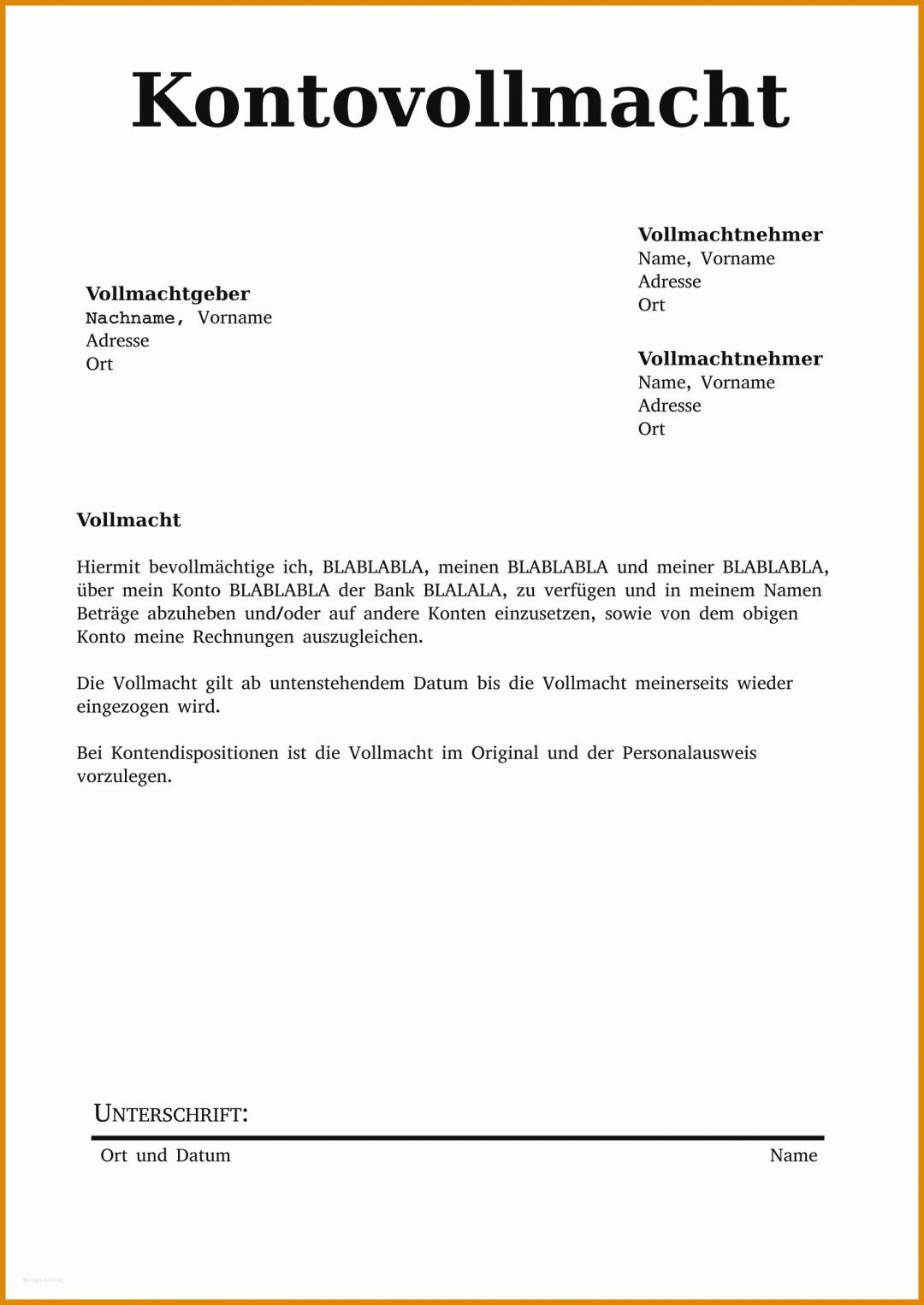 Außergewöhnlich Vollmacht Auto Abholen Vorlage 1656x2339