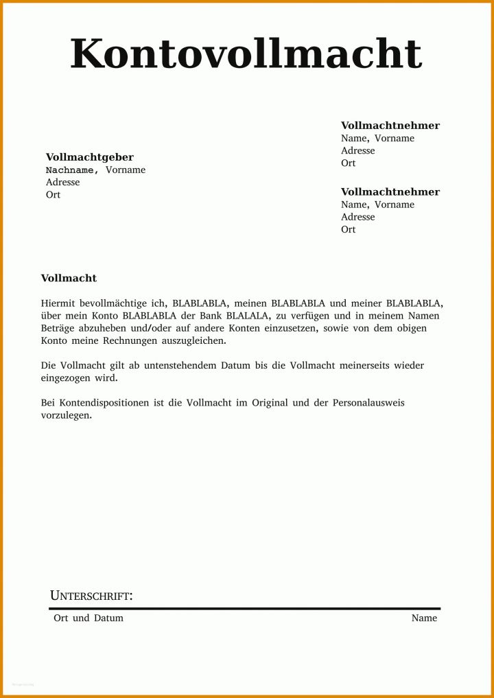 Bestbewertet Vollmacht Auto Abholen Vorlage 1656x2339