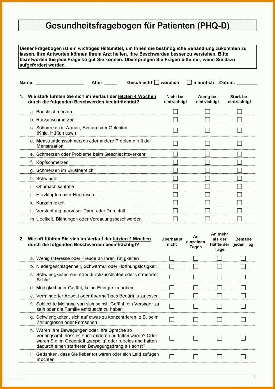 Am Beliebtesten Anamnese Fragebogen Vorlage 1200x1697