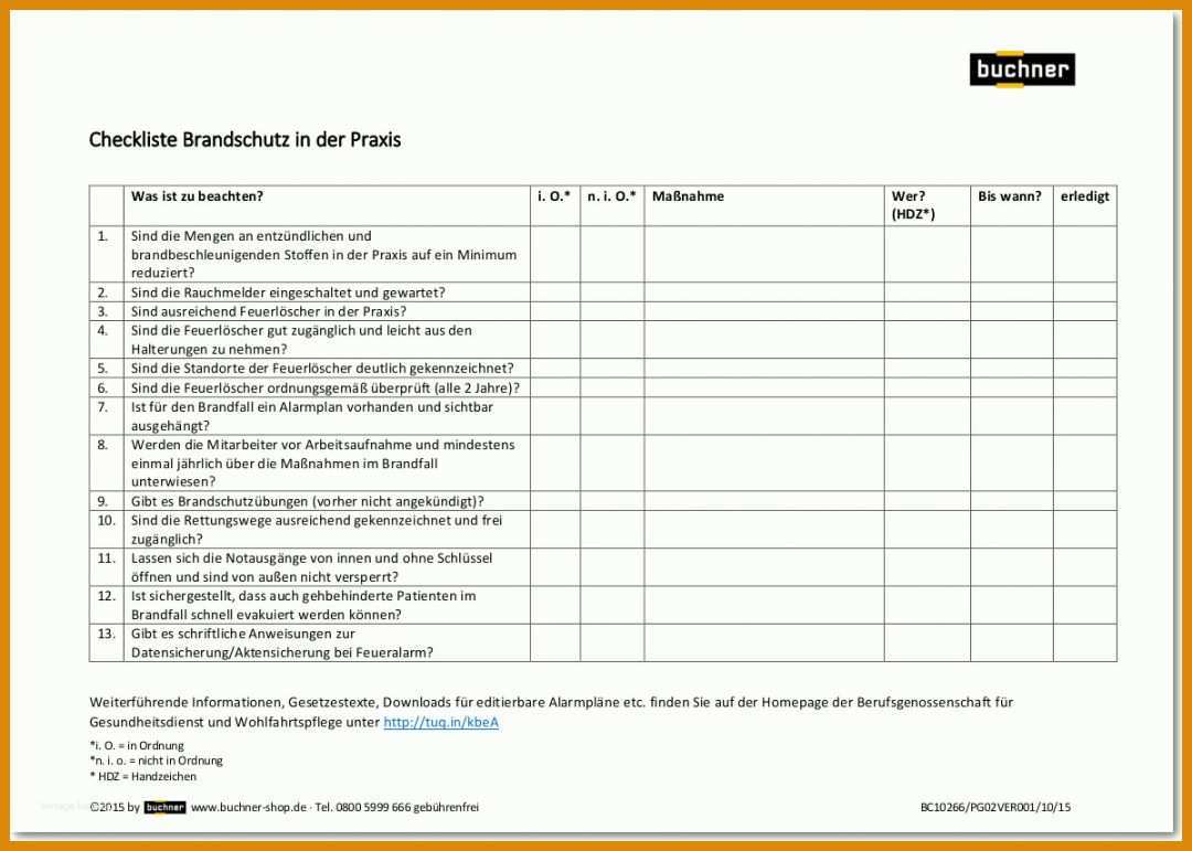 Sensationell Checkliste Brandschutz Im Büro Vorlage 1199x856