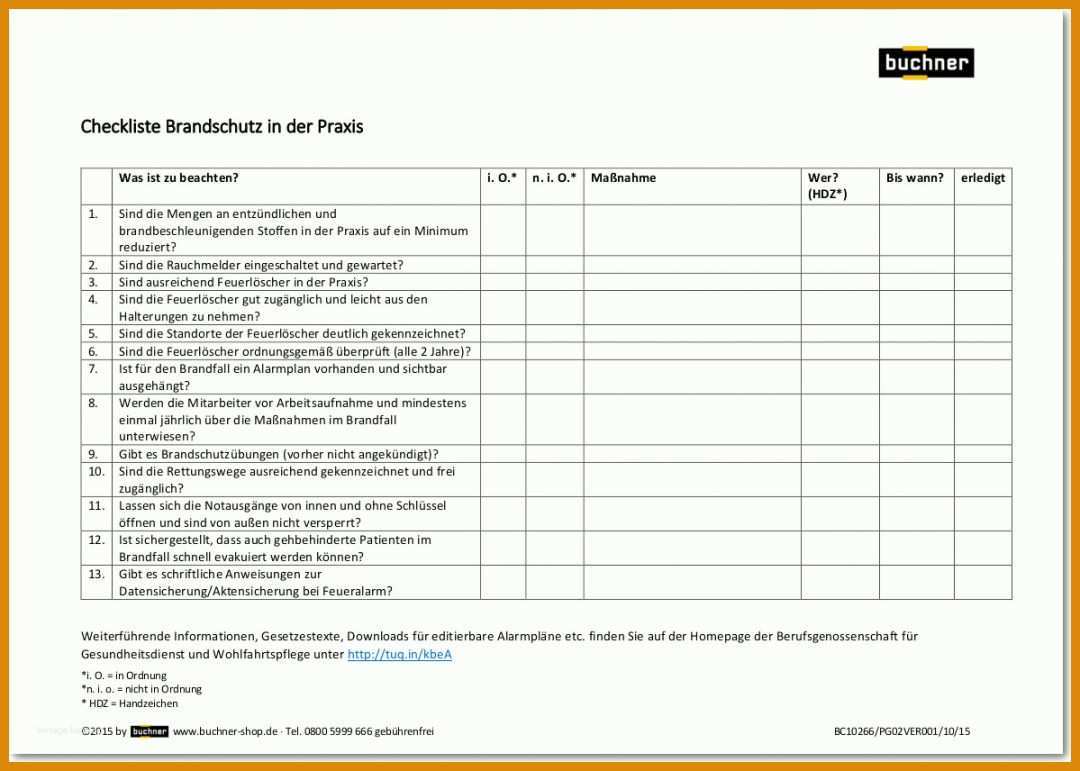 Sensationell Checkliste Brandschutz Im Büro Vorlage 1199x856