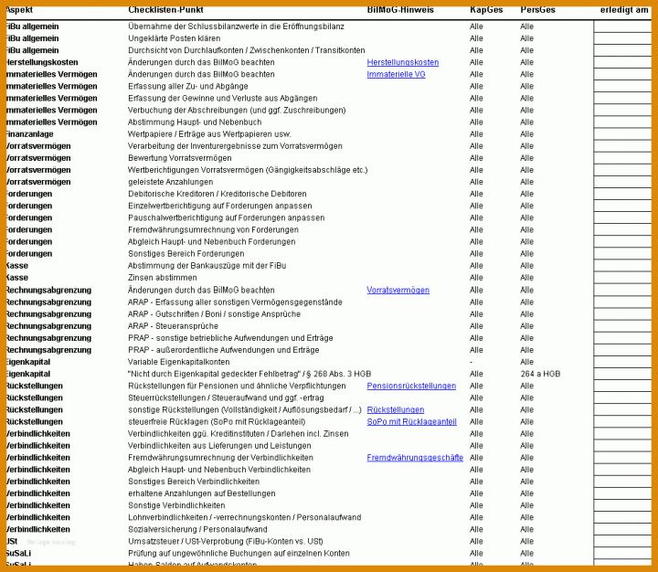 Checkliste Excel Vorlage Checkliste Zum Jahresabschluss