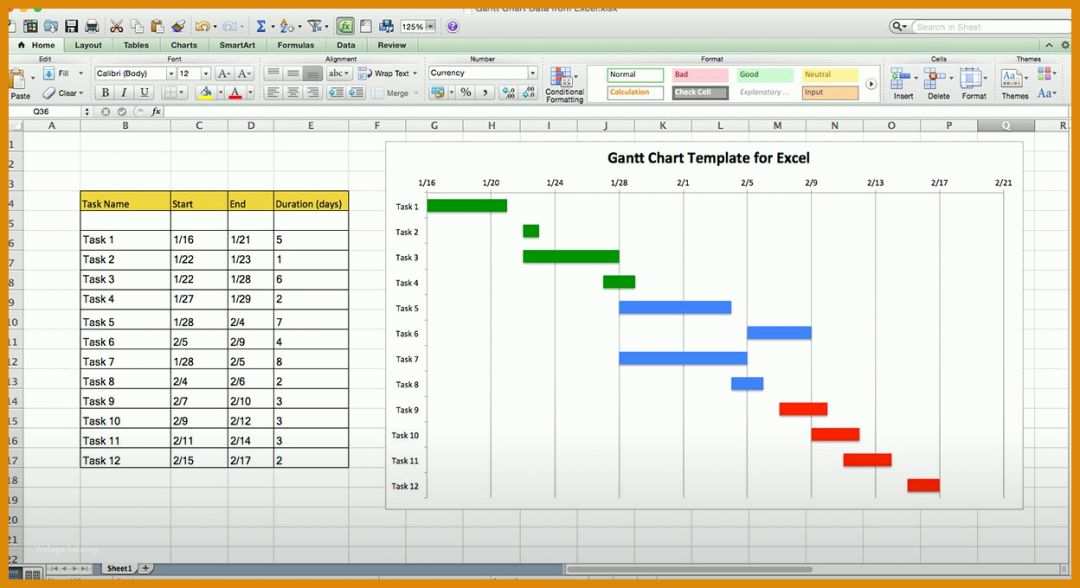 Kreativ Gantt Chart Vorlage 1248x680