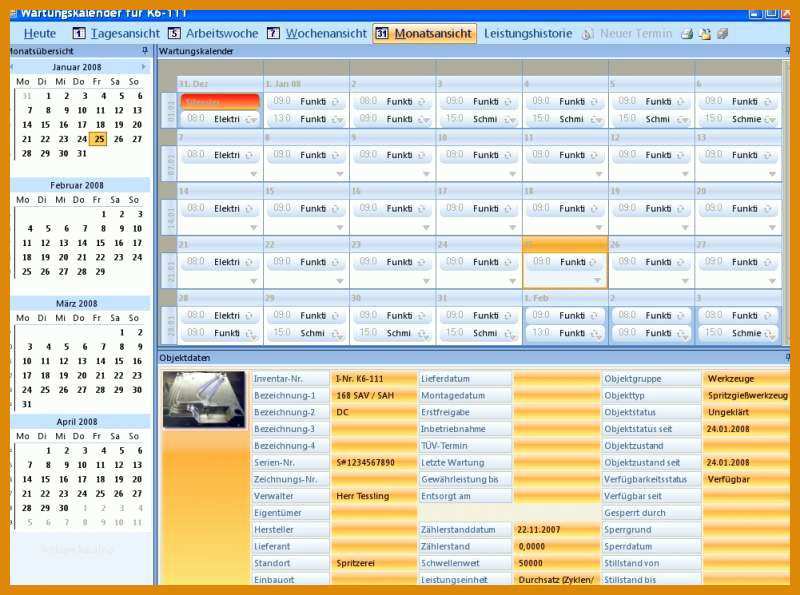 Perfekt Instandhaltungsplan Vorlage 800x595