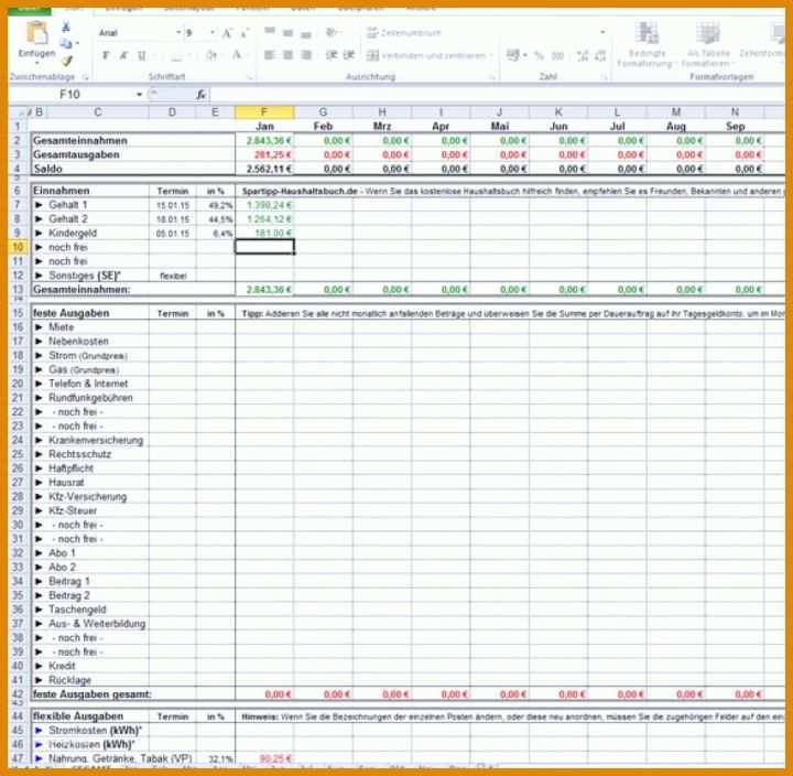 Fantastisch Monatliche Ausgaben Excel Vorlage 1024x1001