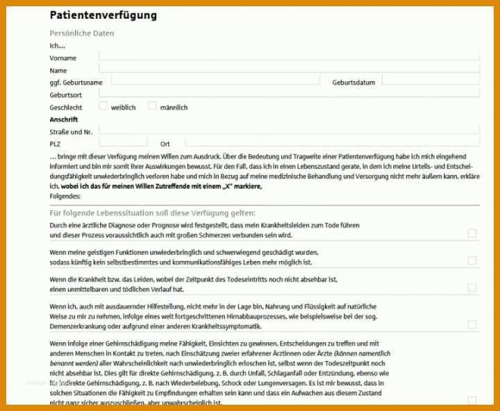 Einzahl Patientenverfügung Vorlage Pdf 800x658