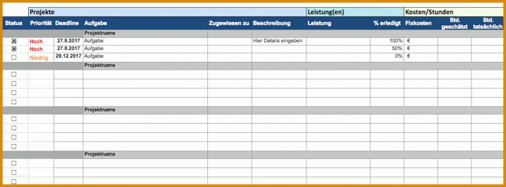 Rühren Projektmanagement Access Vorlage 1912x707