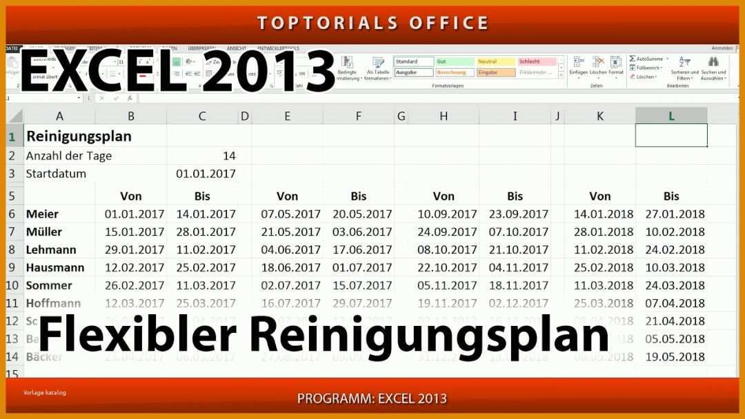 Faszinierend Reinigungsplan Vorlage Excel 1280x720