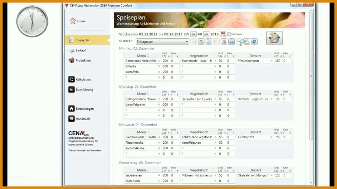 Schockierend Speiseplan Vorlage 1280x720