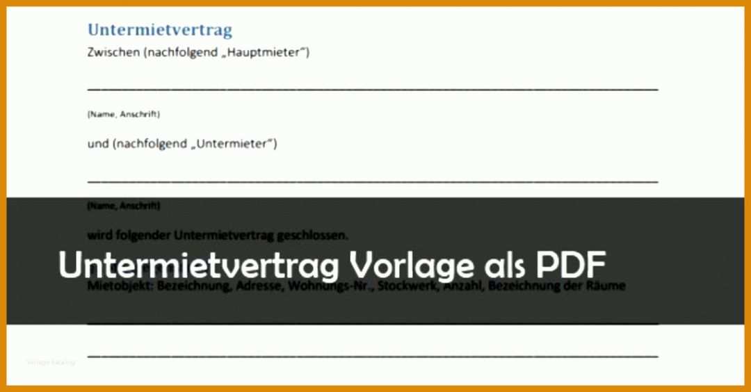 Bemerkenswert Untermietvertrag Kostenlose Vorlage 1140x595