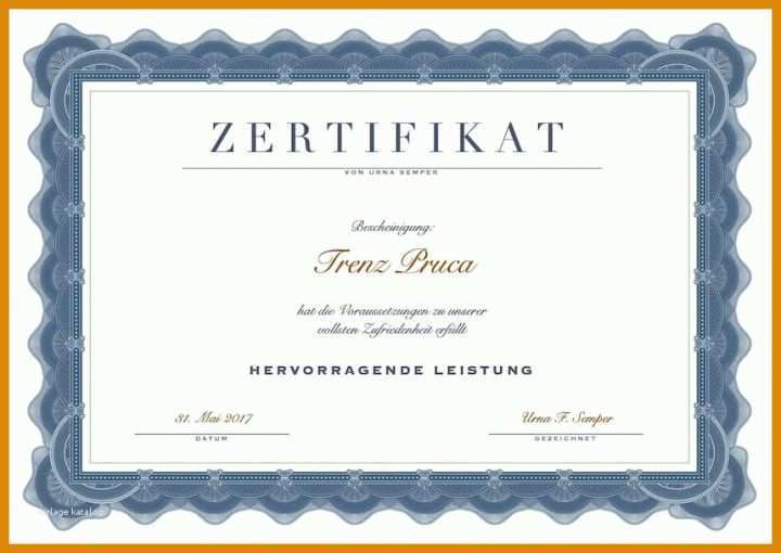 Vorlage Zertifikat Zertifikat Vorlage