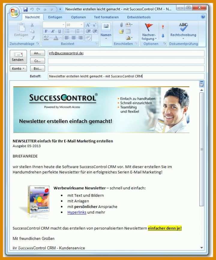 Widerruf Newsletter Vorlage Outlook Newsletter