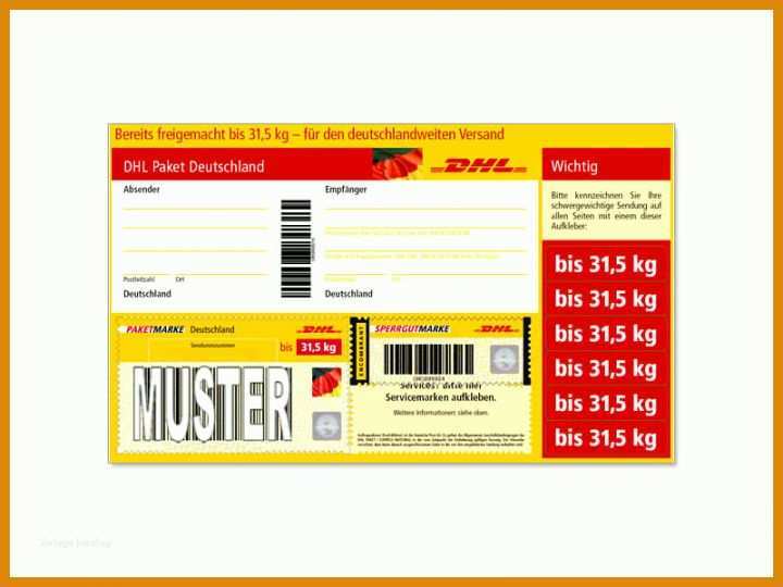 Sensationell Dhl Paketschein Vorlage 800x600