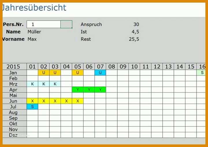 Neue Version Download Urlaubsplaner Excel Vorlage 800x565